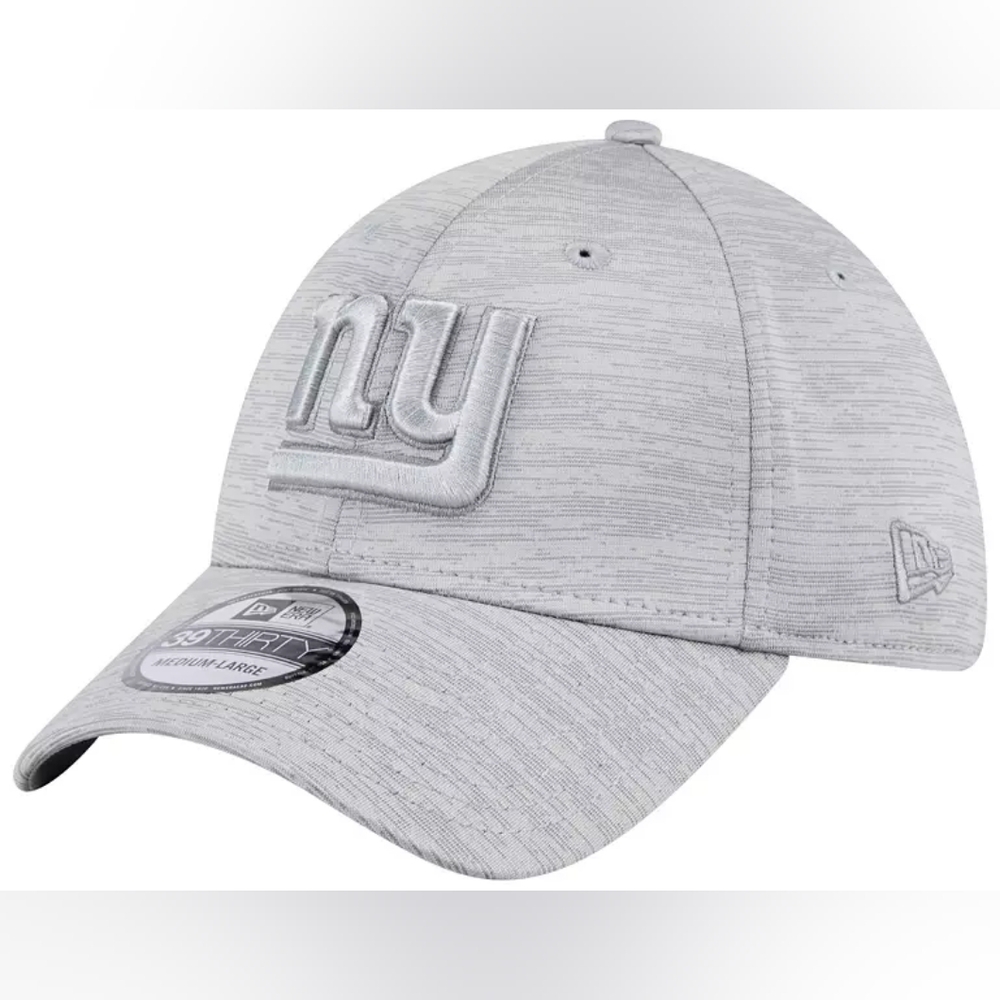 NWT New Era NY Giants 39THIRTY Flex Fit Hat Gray Textured NFL Sideline Cap M L